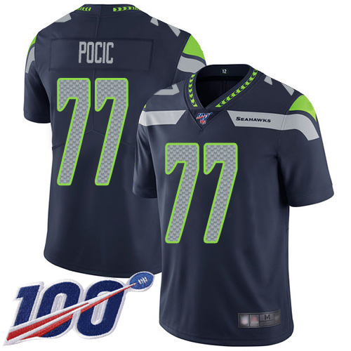 Seattle Seahawks Limited Navy Blue Men Ethan Pocic Home Jersey NFL Football #77 100th Season Vapor Untouchable->seattle seahawks->NFL Jersey